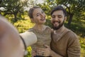 portrait of a couple taking a selfie Royalty Free Stock Photo