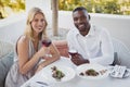 Portrait of couple toasting their wine glasses Royalty Free Stock Photo