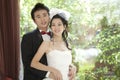 Couples of asian groom and bride in wedding suit Royalty Free Stock Photo