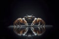 portrait of a crab isolated on black background with copy space. ai generative