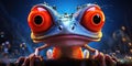 Portrait of crazy frog, mysterious frog Royalty Free Stock Photo