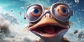 Portrait of crazy frog, mysterious frog Royalty Free Stock Photo