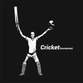 Portrait of a cricket batsman showing vector illustration. Royalty Free Stock Photo