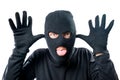 portrait of a criminal masked cheerful facial expressio Royalty Free Stock Photo