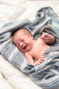 Portrait crying newborn baby two days of life Royalty Free Stock Photo