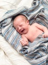 Portrait crying newborn baby two days of life Royalty Free Stock Photo