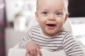 Portrait of Cute adorable baby boy smiling and looking at camera. Royalty Free Stock Photo