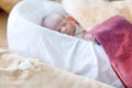 Portrait of cute adorable newborn baby girl sleeping Royalty Free Stock Photo