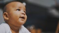 Portrait of cute african american black baby with funny face expression Royalty Free Stock Photo