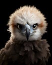 portrait of a cute baby eagle fledgling with piercing