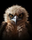 portrait of a cute baby eagle fledgling with piercing