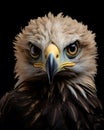 portrait of a cute baby eagle fledgling with piercing