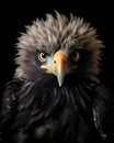 portrait of a cute baby eagle fledgling with piercing
