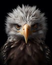 portrait of a cute baby eagle fledgling with piercing