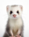 portrait of a cute baby ferret kit with piercing eye Royalty Free Stock Photo