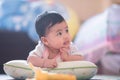 Portrait of cute baby on the floor