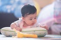 Portrait of cute baby on the floor