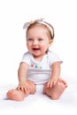 Portrait of a cute baby girl with blue eyes Royalty Free Stock Photo