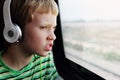 Portrait of cute boy with headphones Royalty Free Stock Photo