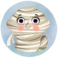 Portrait of a cute boy in a Mummy costume illustration Royalty Free Stock Photo