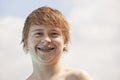 Portrait of cute boy with wet hair Royalty Free Stock Photo