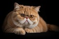 Portrait of a cute cat looking away. Exotic Shorthair cat breed Royalty Free Stock Photo