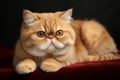 Portrait of a cute cat looking away. Exotic Shorthair cat breed Royalty Free Stock Photo