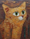 Portrait of a cute cat. Oil painting in abstractionism style Royalty Free Stock Photo
