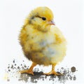 Portrait of a cute chick, watercolor illustration