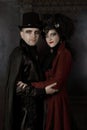 Portrait of a cute couple of vampires