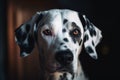 Portrait of a cute dalmatiner dog created with generative AI technology Royalty Free Stock Photo