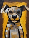 Portrait of a cute dog. Oil painting in abstractionism style Royalty Free Stock Photo