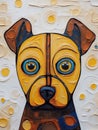 Portrait of a cute dog. Oil painting in abstractionism style Royalty Free Stock Photo