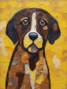 Portrait of a cute dog. Oil painting in abstractionism style Royalty Free Stock Photo