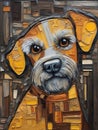 Portrait of a cute dog. Oil painting in abstractionism style Royalty Free Stock Photo