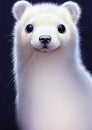 Portrait of a cute ermine. Fine digital art