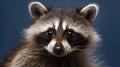 closeup portrait of a raccoon washing too cute. Portrait of a cute funny raccoon, closeup Royalty Free Stock Photo