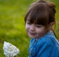 Portrait Of A Cute Girl Eating An Ice Cream Royalty Free Stock Photo