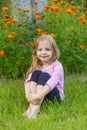 Portrait of a cute girl with long blond hair Royalty Free Stock Photo