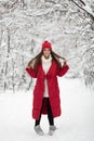 Portrait of cute happy woman outdoor. Royalty Free Stock Photo