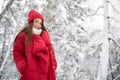 Portrait of cute happy woman outdoor. Royalty Free Stock Photo