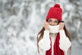 Portrait of cute happy woman outdoor. Royalty Free Stock Photo