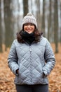 Cute latino girl in the forest Royalty Free Stock Photo