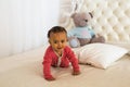 Portrait of a cute little African American boy smiling Royalty Free Stock Photo