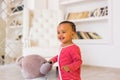 Portrait of a cute little African American boy smiling Royalty Free Stock Photo