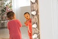 Portrait of a cute little African American boy smiling Royalty Free Stock Photo