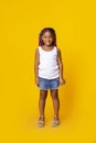 Portrait of cute little black girl with afro braids Royalty Free Stock Photo