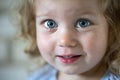 Portrait of a cute little girl with a tear in her eyes Royalty Free Stock Photo