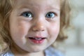 Portrait of a cute little girl with a tear in her eyes Royalty Free Stock Photo