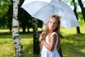 Portrait of cute little girl in white dres Royalty Free Stock Photo